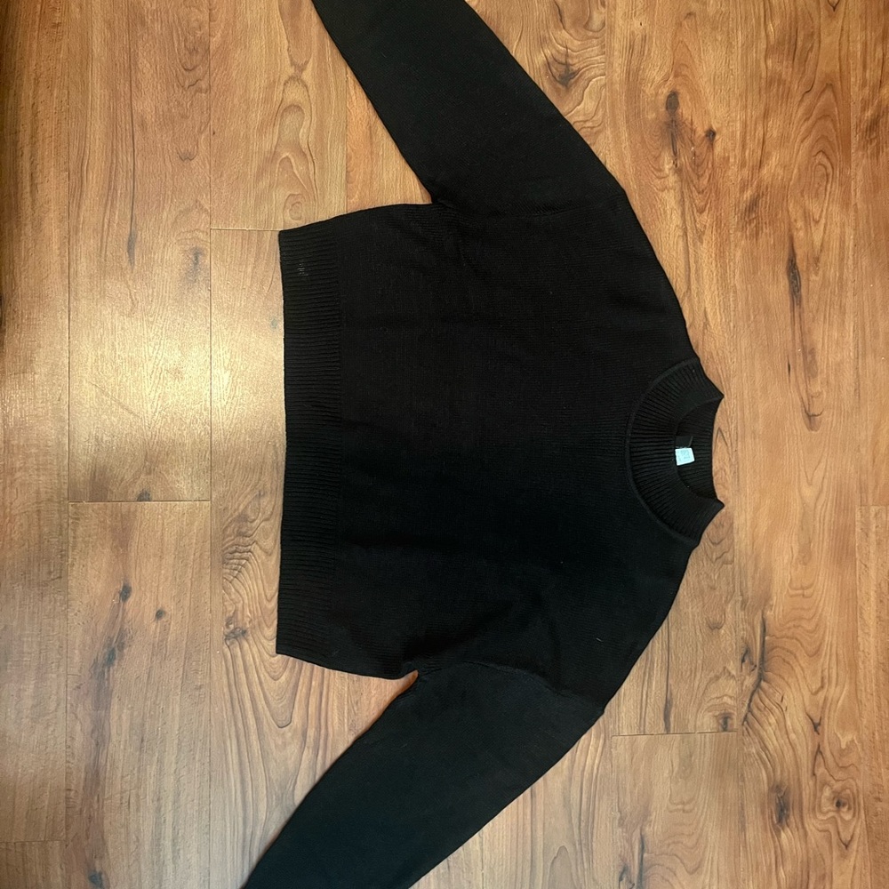 Black Crop mock neck sweater